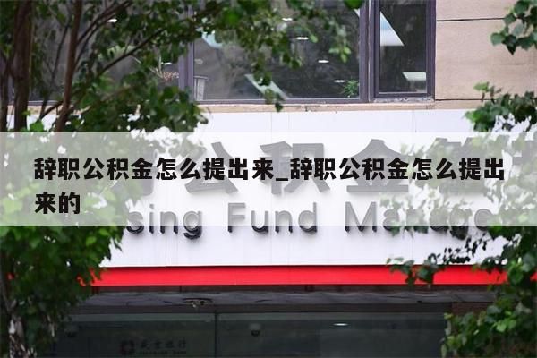 辞职公积金怎么提出来_辞职公积金怎么提出来的